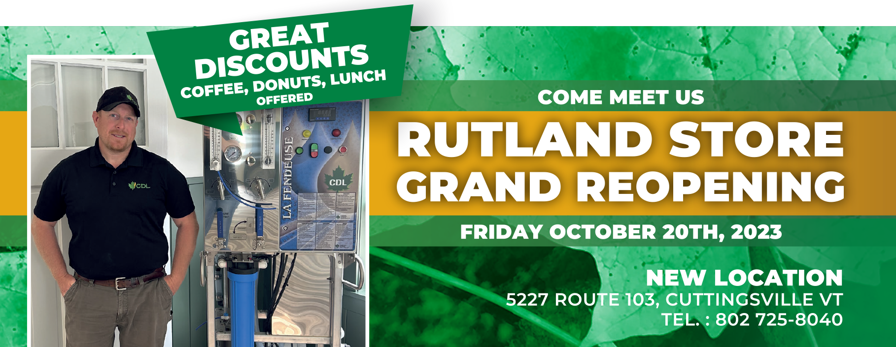 Tore Rugland Rutland Store Grand Reopening : Les équipements d'érablière CDL